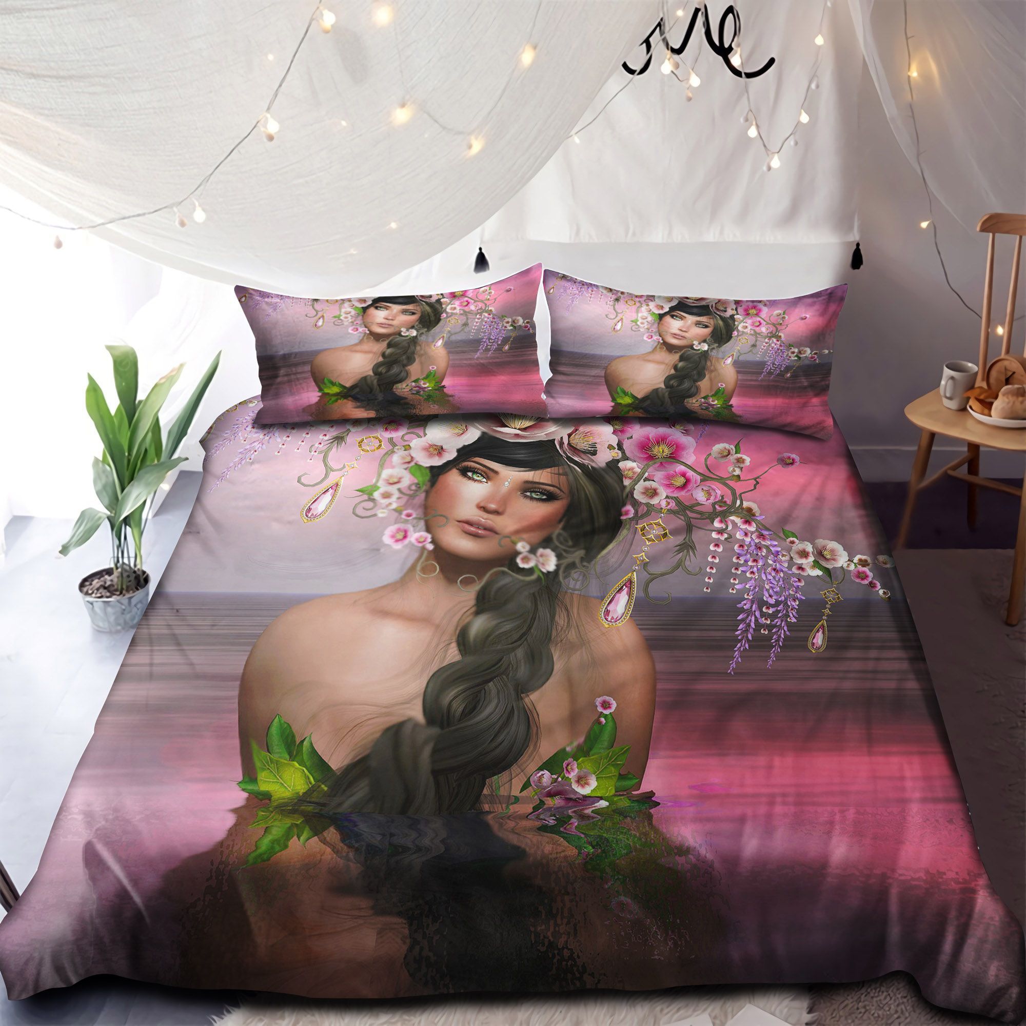Beautiful Girl In Lake Bedding Set