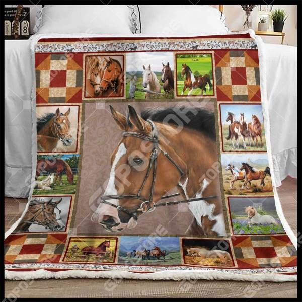 Beautiful Horse Sherpa Fleece Blanket