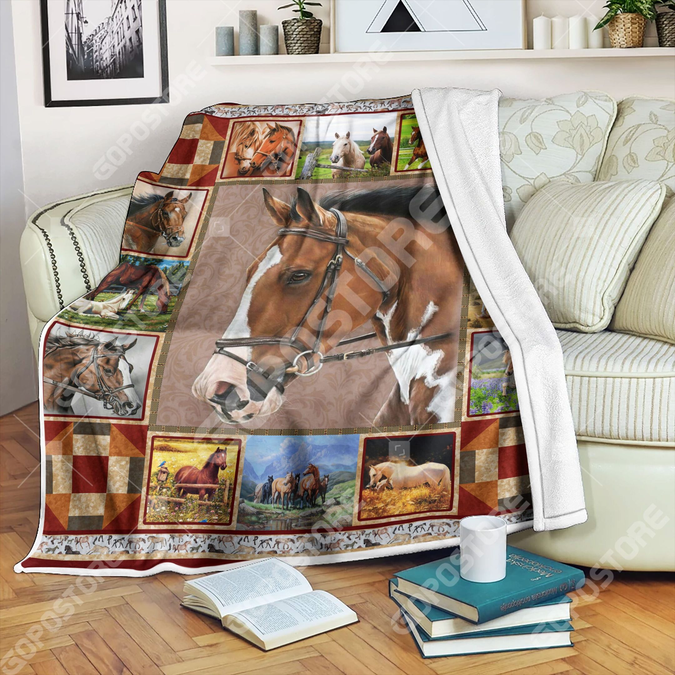 Beautiful Horse Sherpa Fleece Blanket