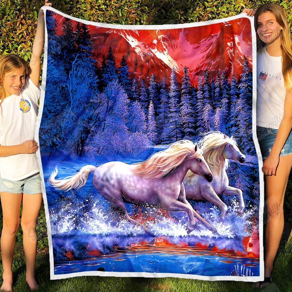 Beautiful Horse Fleece Blanket