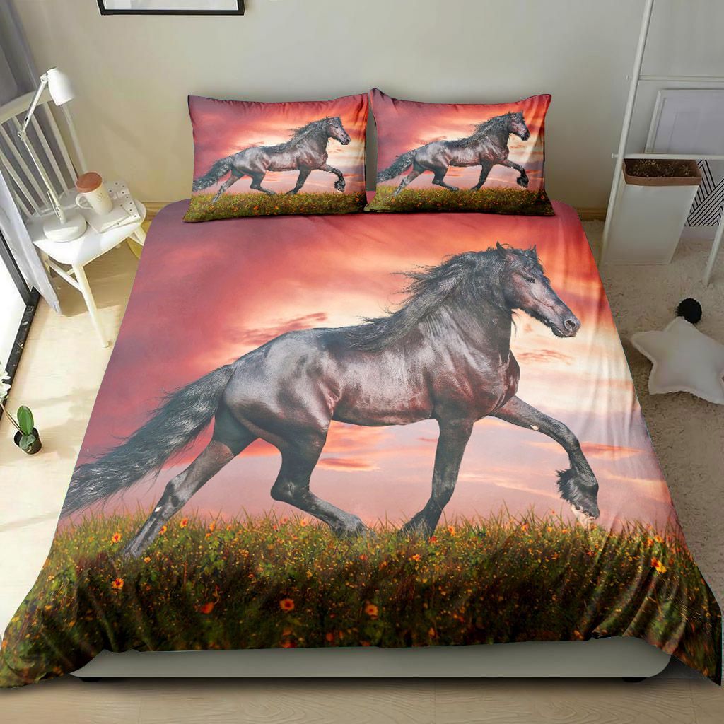 Beautiful Horse In Sunset Bedding Set