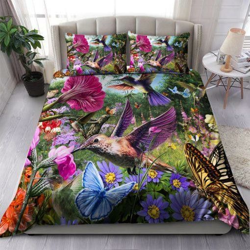 Beautiful Hummingbird Flower Bedding Set