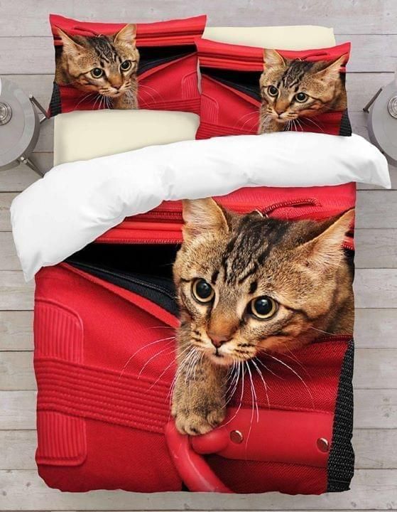 Beautiful Imagine Art Print Cat On The Suitcase Pretty Gift   Bedding Set