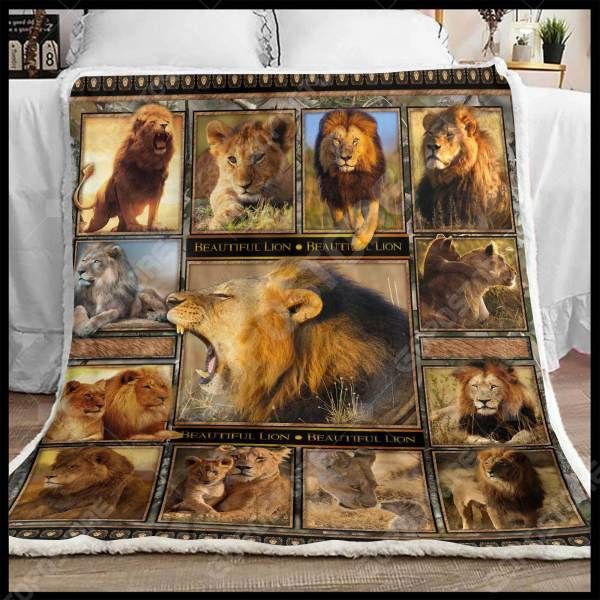Beautiful Lion Sherpa Fleece Blanket