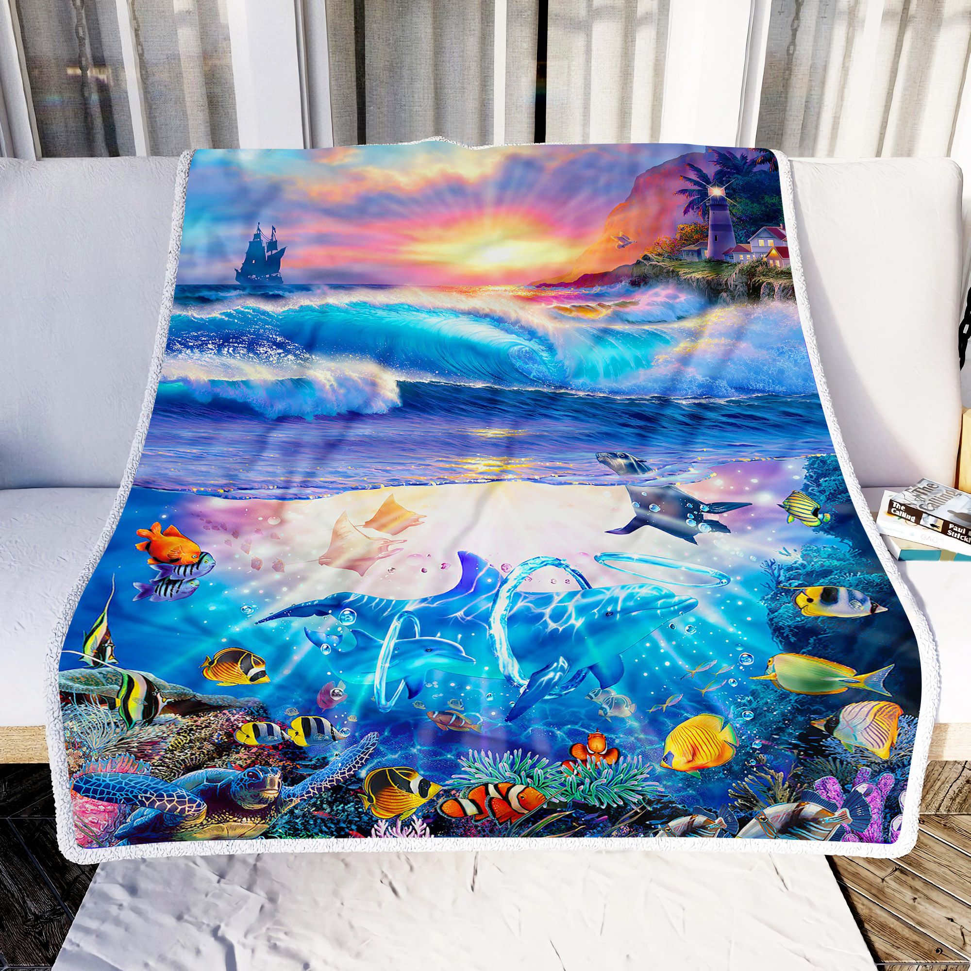 Beautiful Ocean Fleece Blanket
