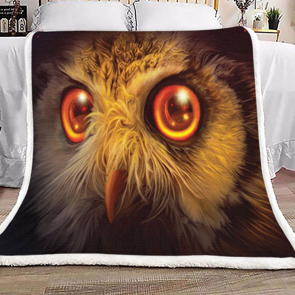 Beautiful Owl Eyes Sherpa Fleece Blanket