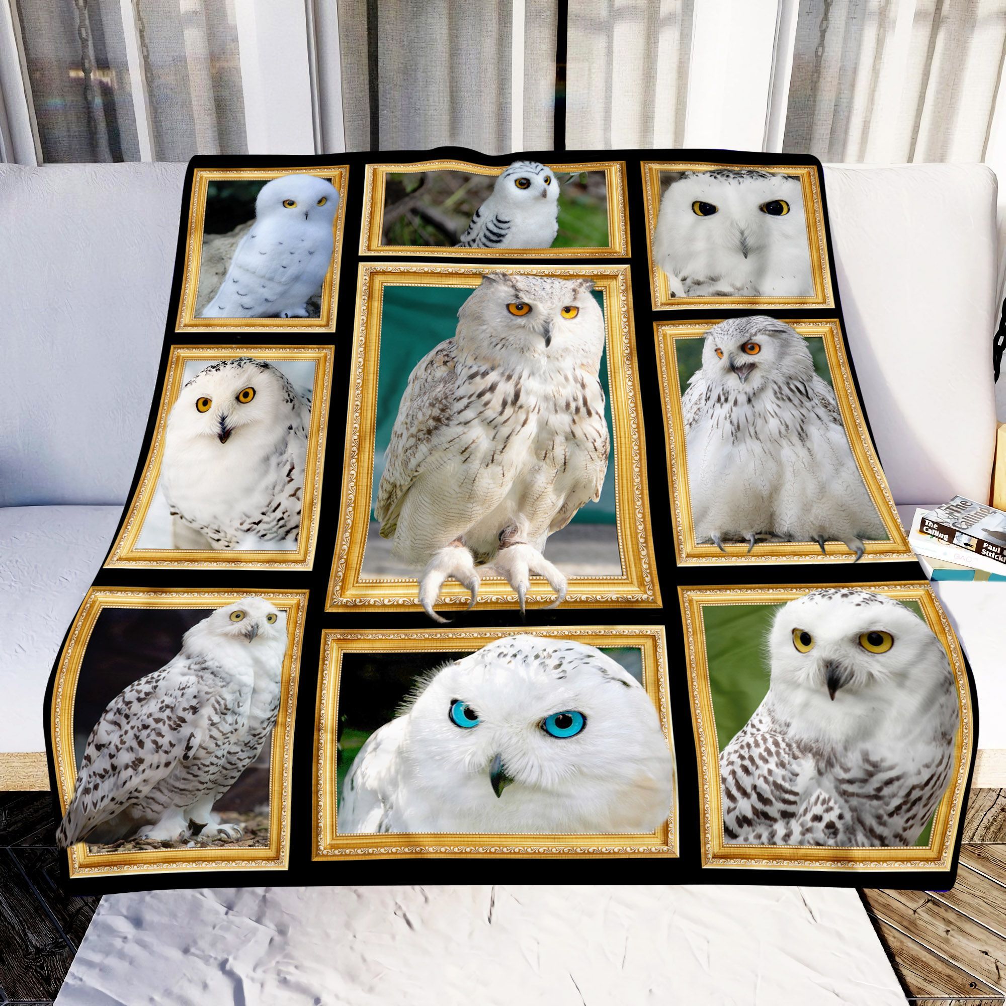 Beautiful Owl White Sherpa Fleece Blanket