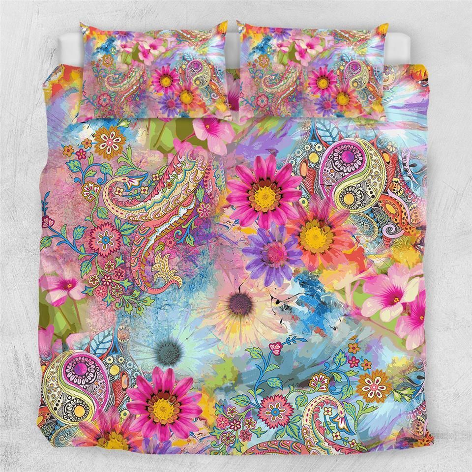 Beautiful Paisley Flowers Bedding Set