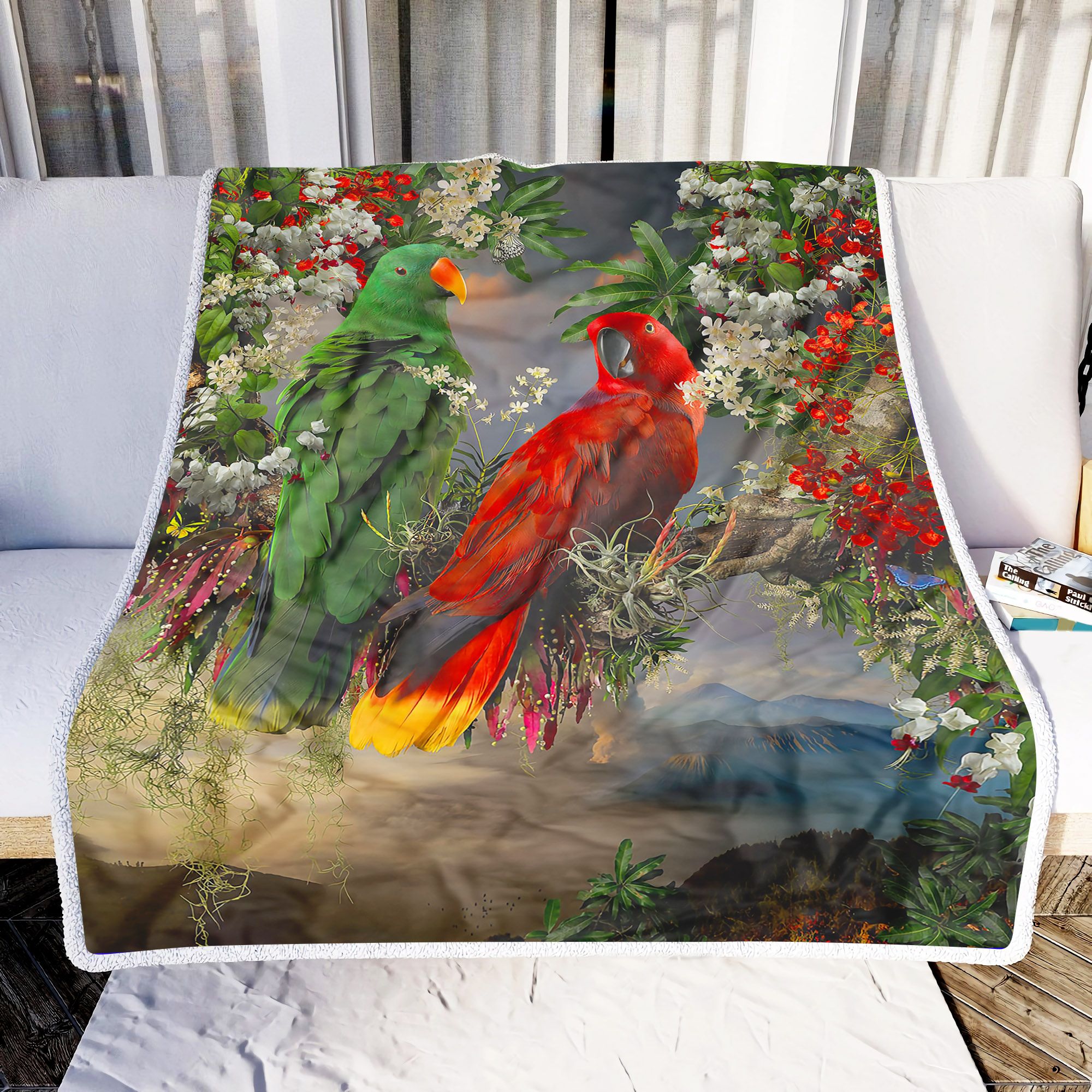 Beautiful Parrots Fleece Blanket