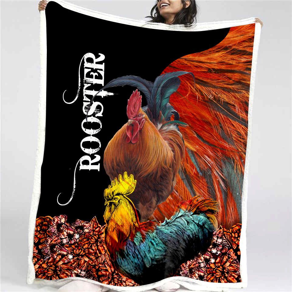 Beautiful Rooster Fleece Blanket