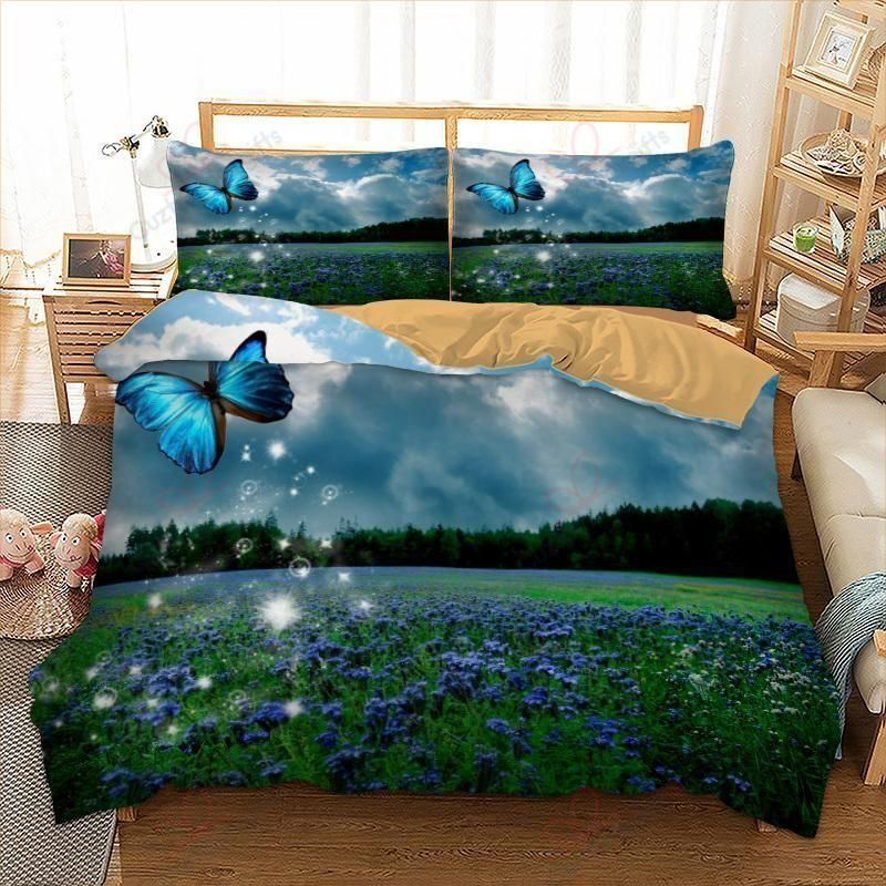 Beautiful Scenic Flower Printed Bedding Set