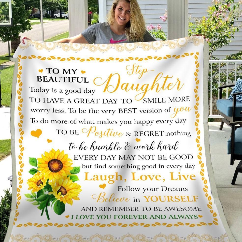 Beautiful Step Daughter Believe In Yourself Sherpa Fleece Blanket