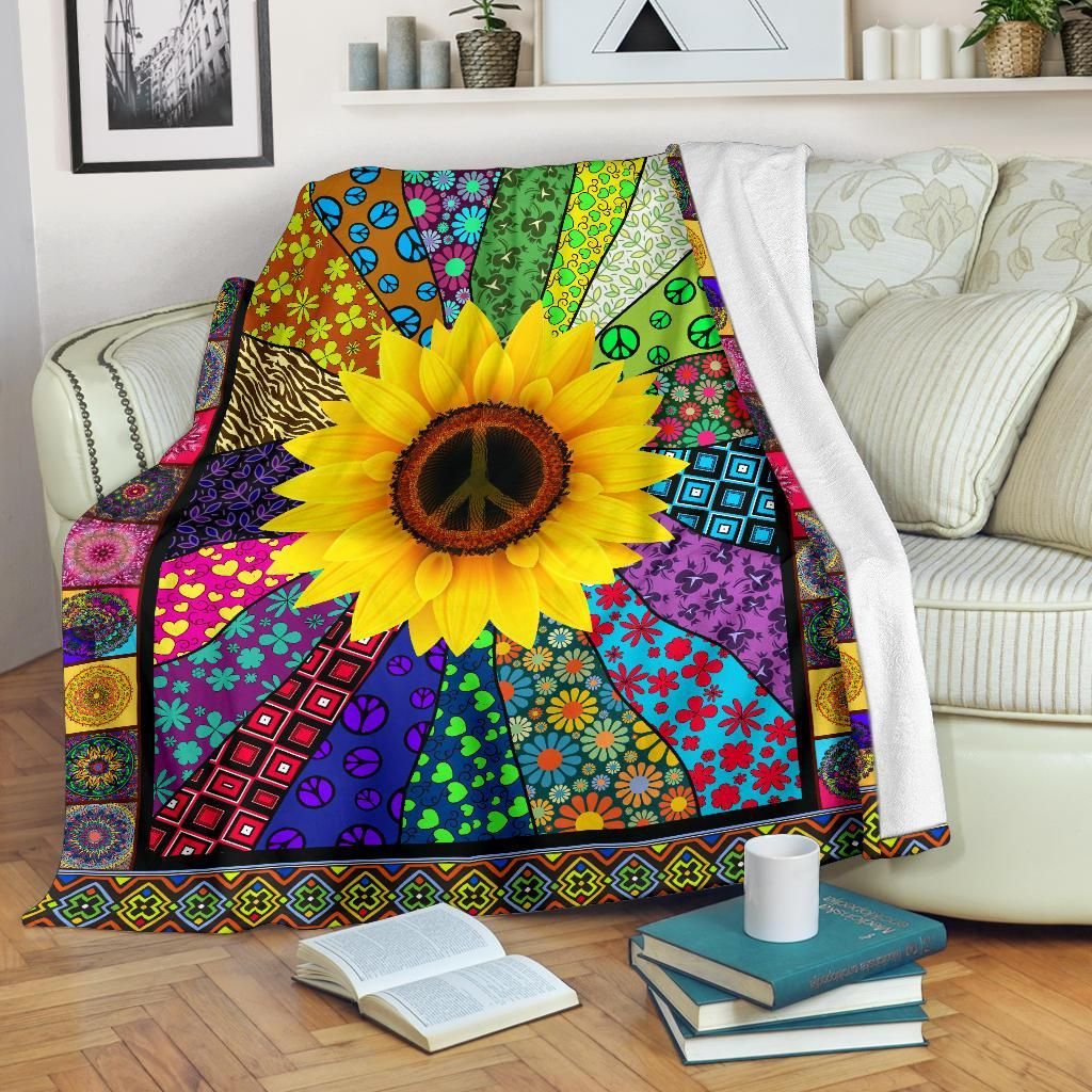 Beautiful Sunflower Sherpa Fleece Blanket