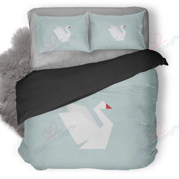 Beautiful Swan Minimalism Printed Bedding Set