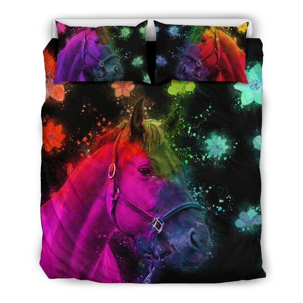 Beautiful Water Colorful Horse Bedding Set
