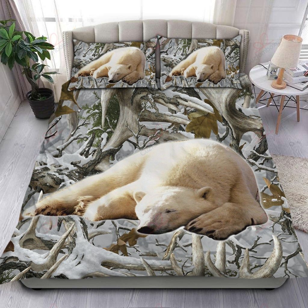 Beautiful White Bear Bedding Set