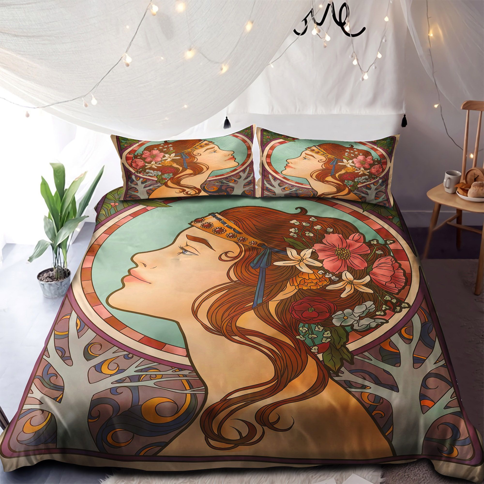 Beautiful Woman Bedding Set