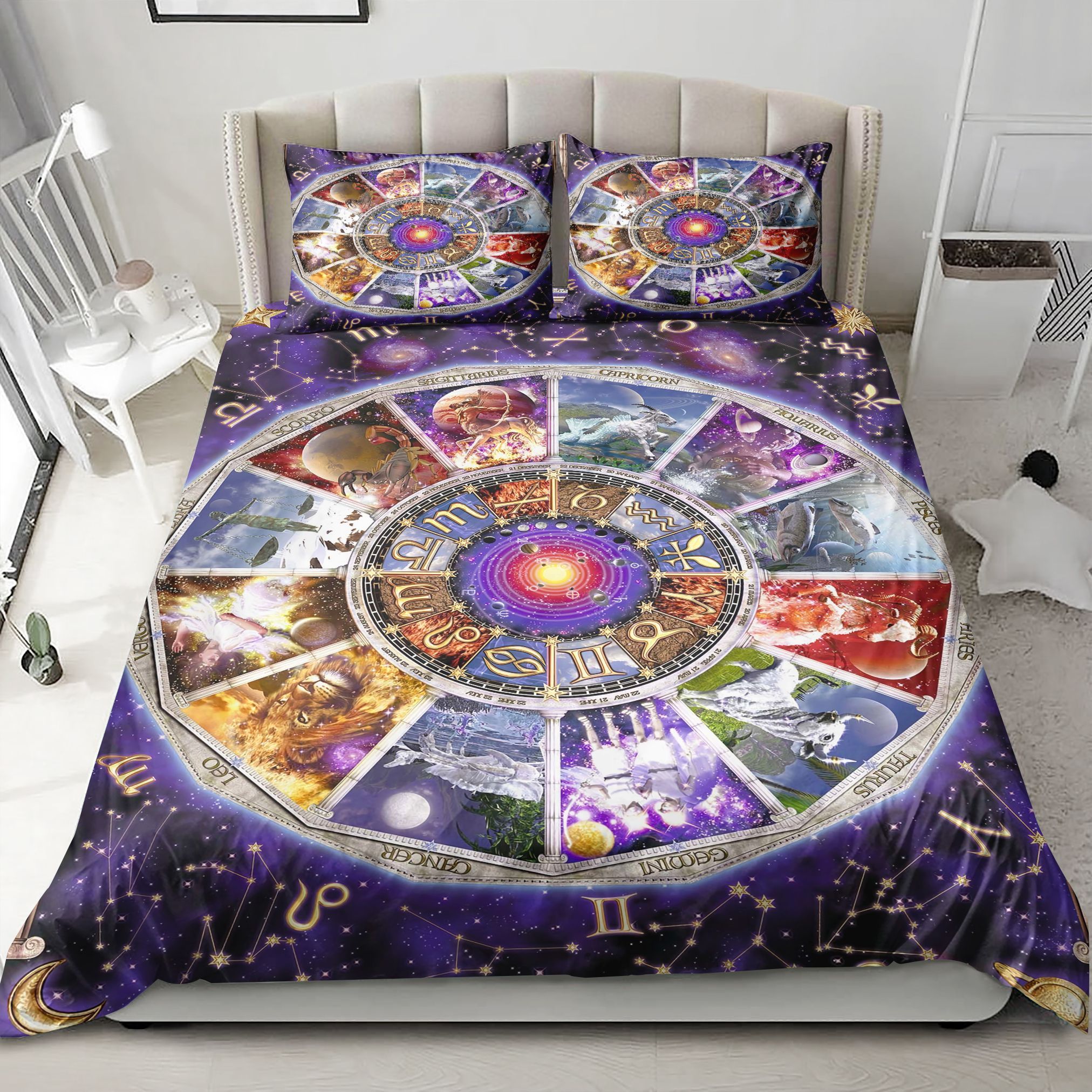 Beautiful Zodiac Galaxy Bedding Set