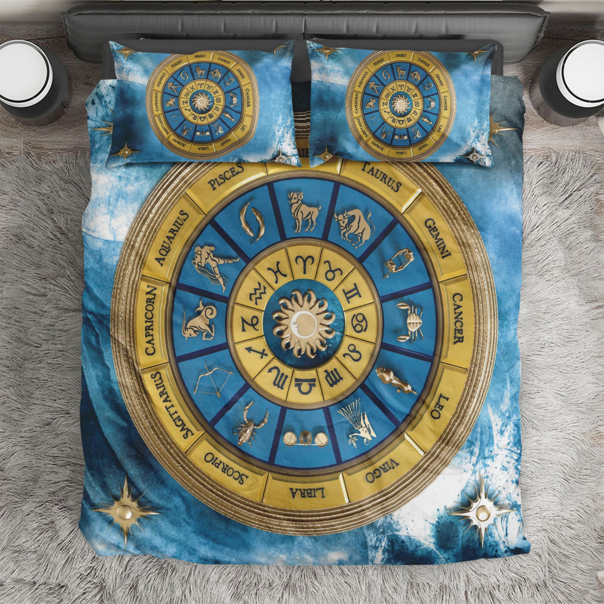 Beautiful Zodiac Golden Bedding Set