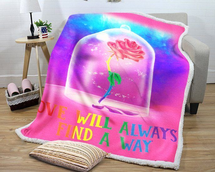 Beauty-And-The-Beast Sherpa Fleece Blanket