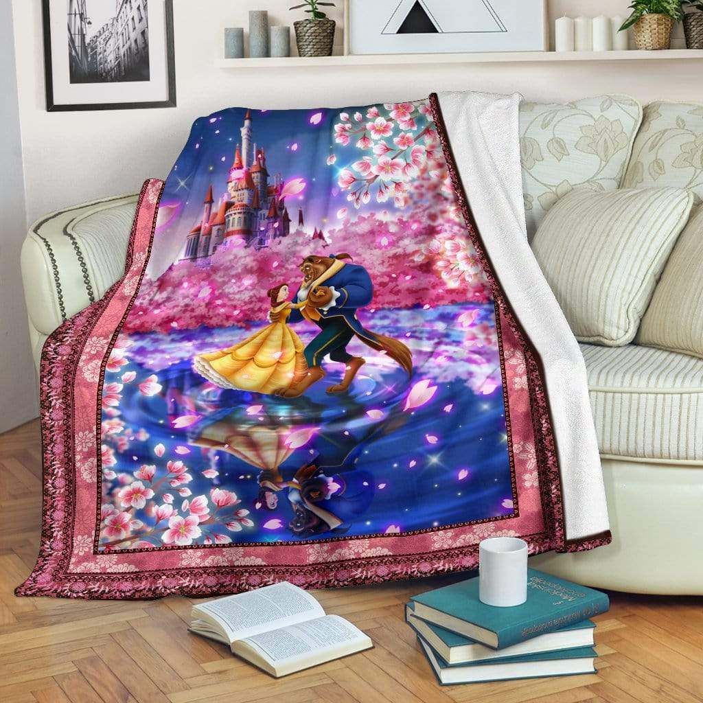 Beauty-And-The-Beast Blossom Sherpa Fleece Blanket