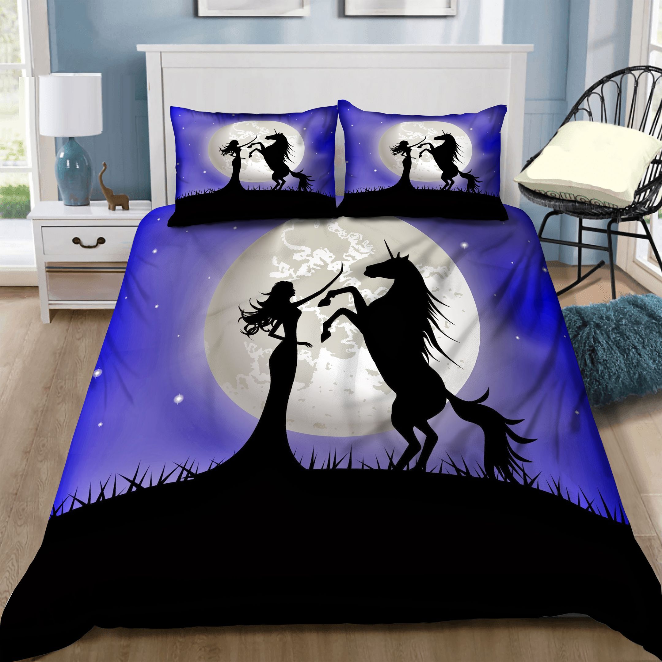 Beauty and Unicorn  Bedding Set