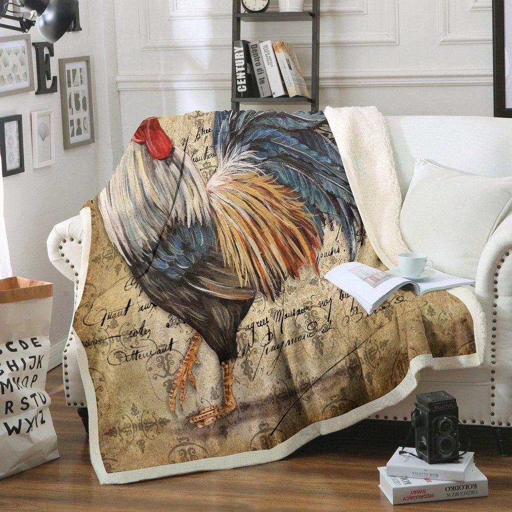 Beauty Chicken Sherpa Fleece Blanket