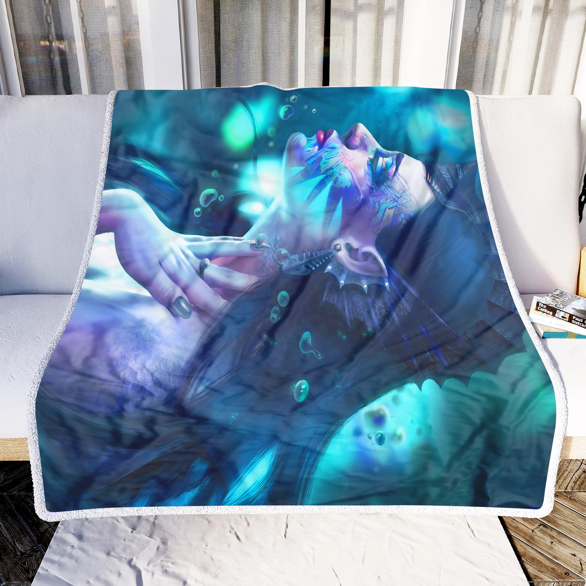 Beauty Girl In Water Fleece Blanket