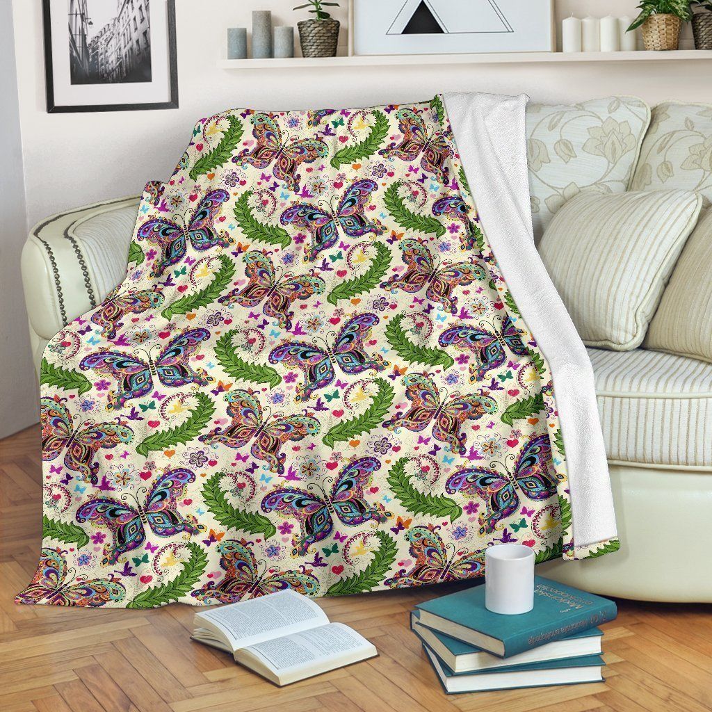 Beauty Pattern Butterfly Fleece Blanket Gift Butterfly Lover