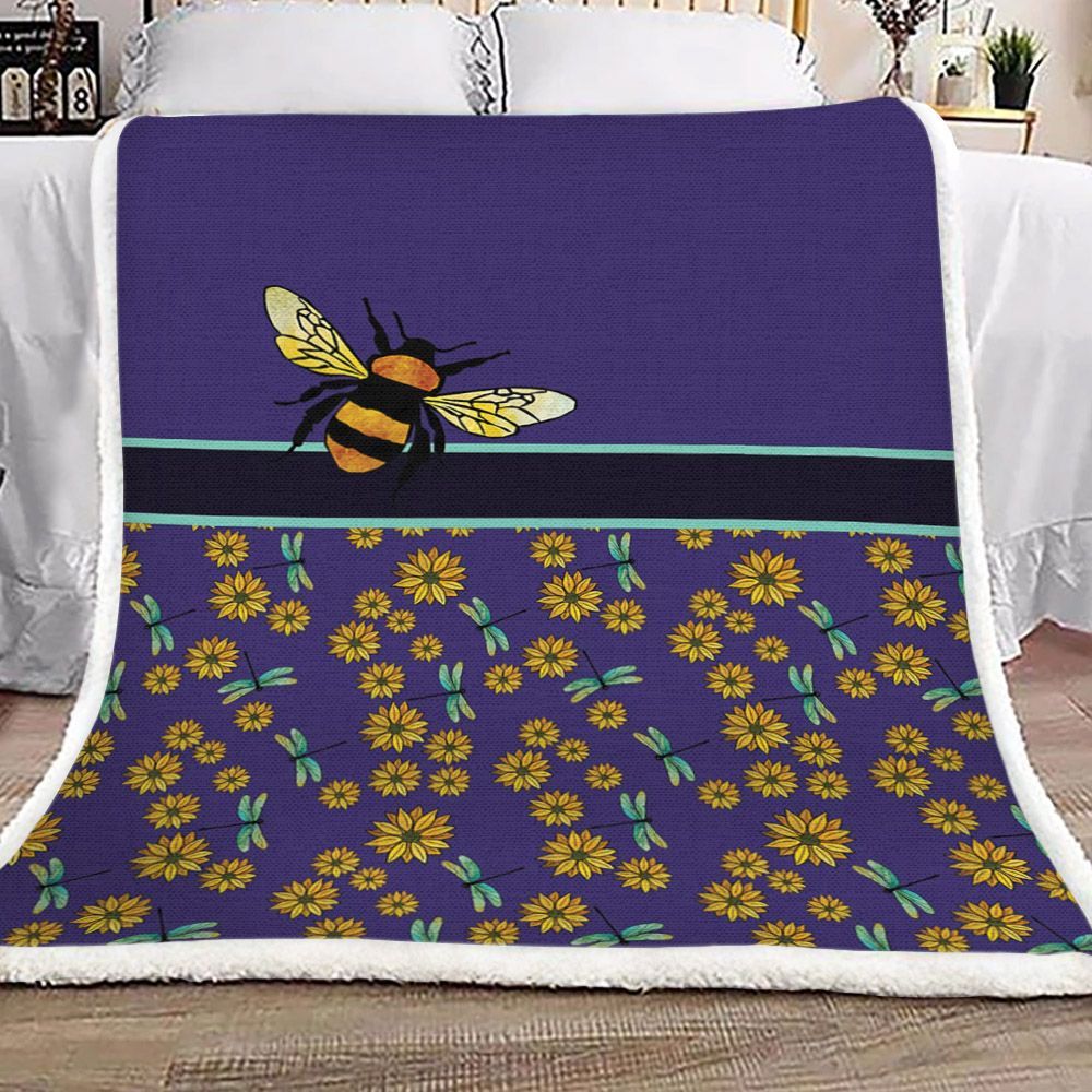 Bee And Butterfly Sherpa Fleece Blanket