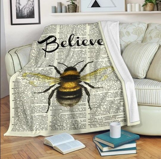 Bee Believe Sherpa Fleece Blanket
