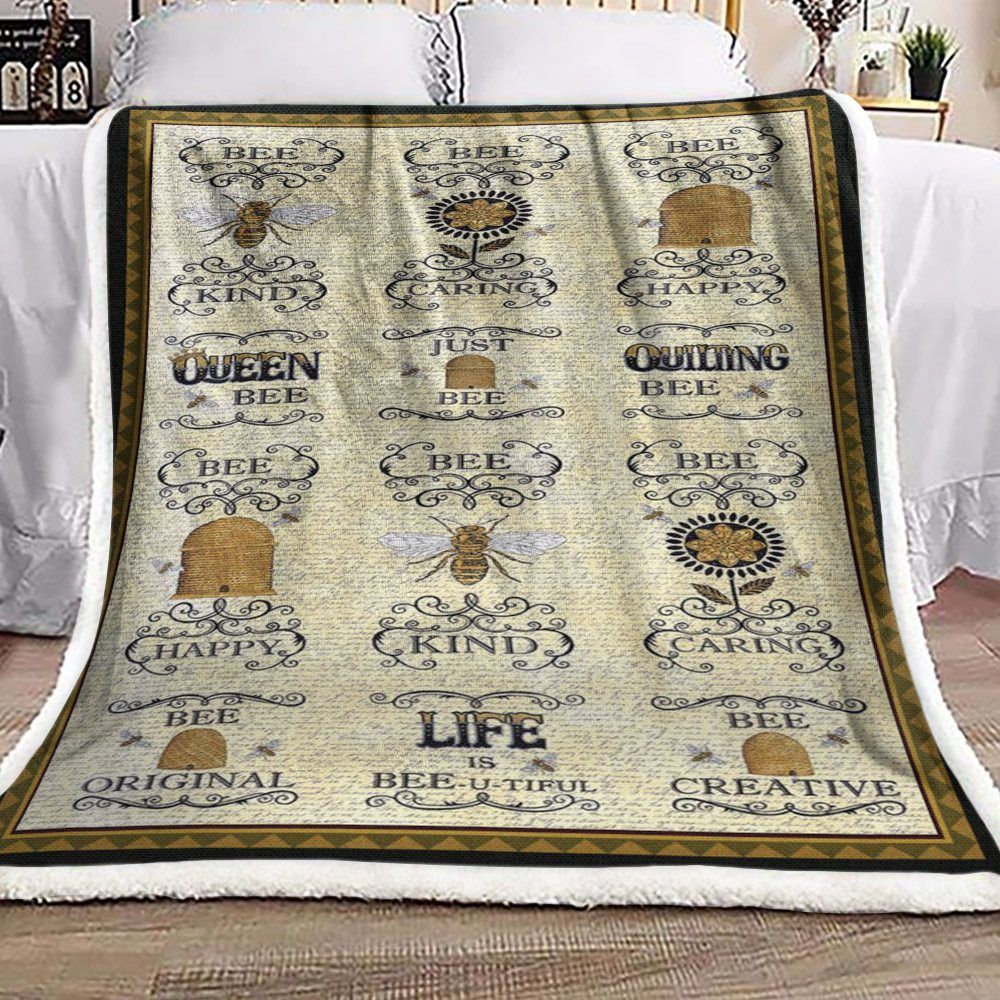 Bee Sherpa Fleece Blanket