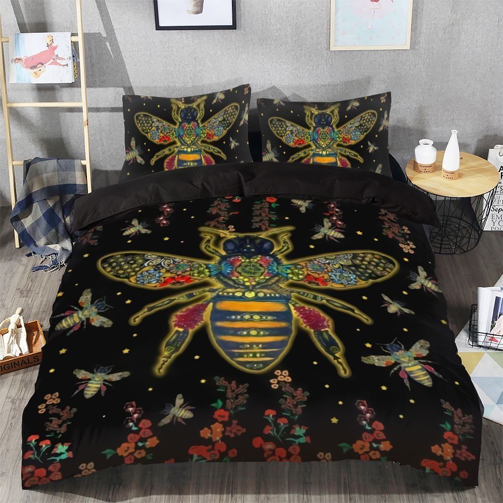 Bee Black Bees Bedding Set