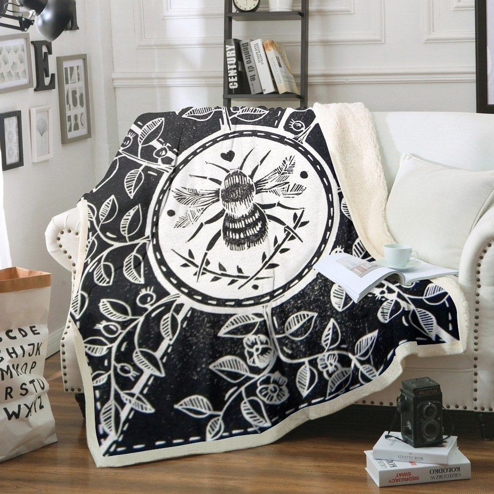 Bee Sherpa Fleece Blanket