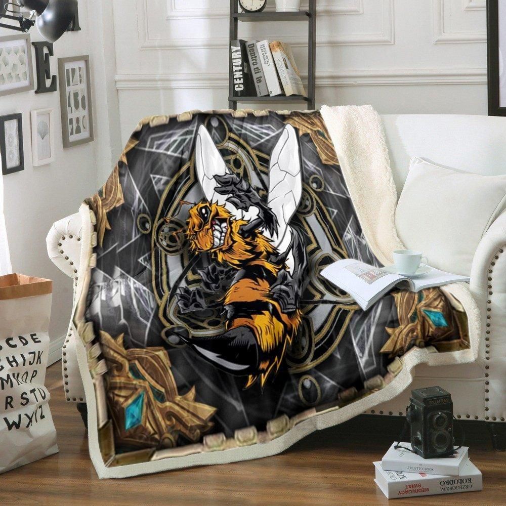 Bee Sherpa Fleece Blanket