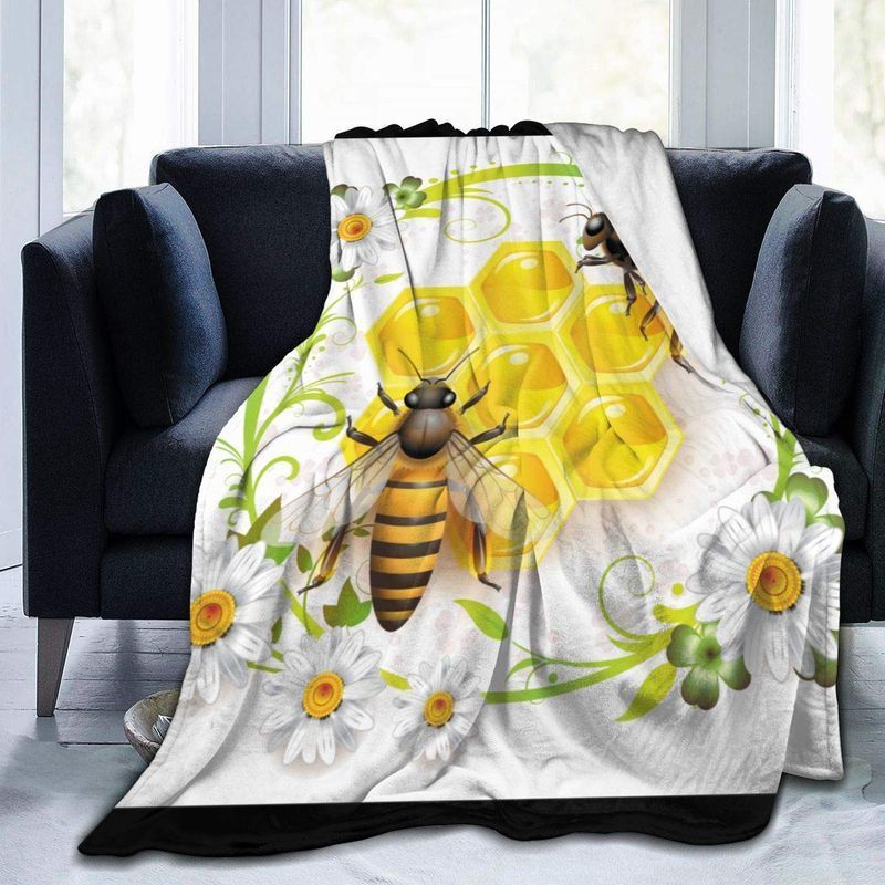 Bee Sherpa Fleece Blanket