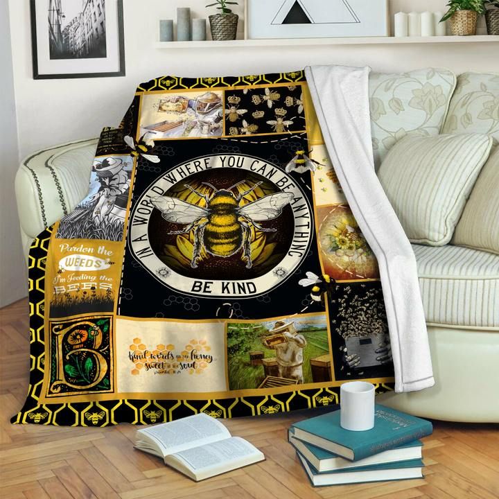 Bee Sherpa Fleece Blanket