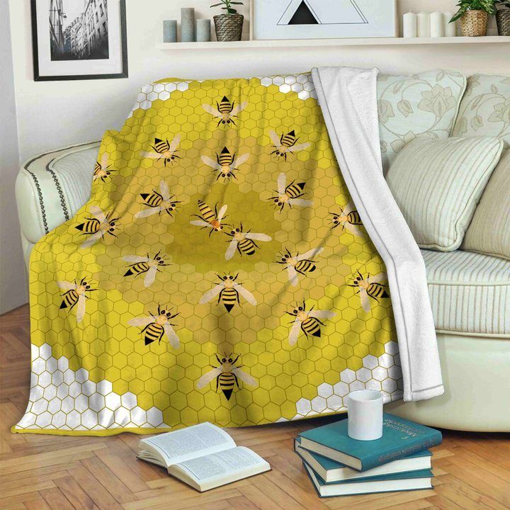 Bee Sherpa Fleece Blanket