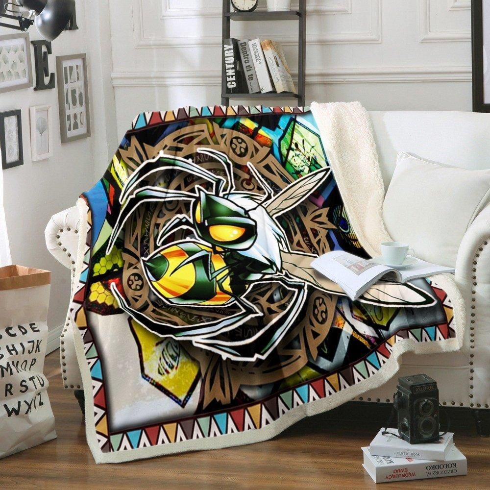 Bee Sherpa Fleece Blanket