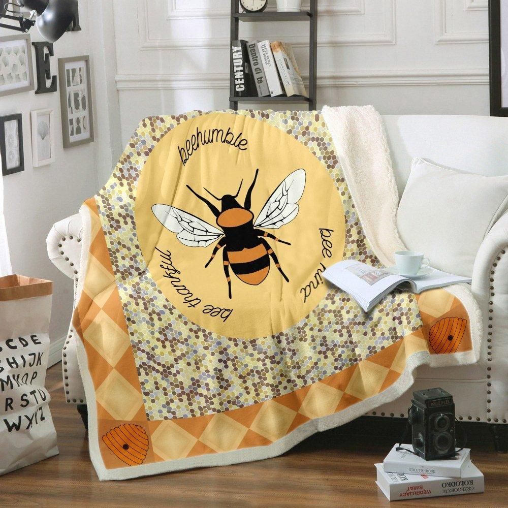Bee Sherpa Fleece Blanket