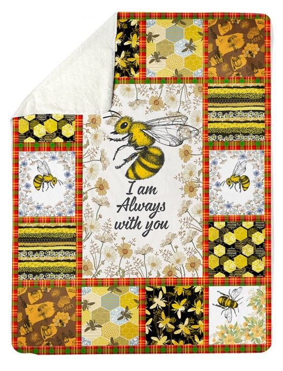 Bee Sherpa Fleece Blanket