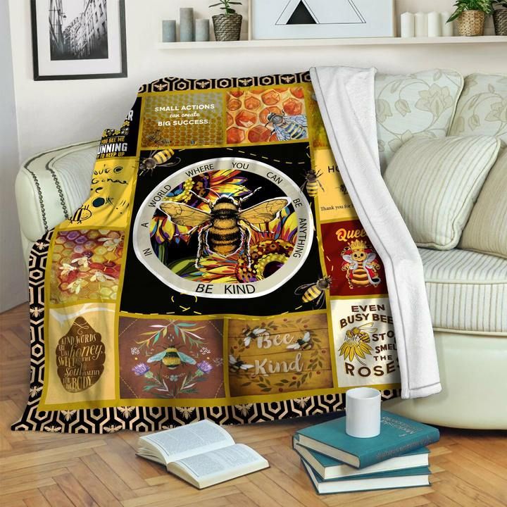 Bee Sherpa Fleece Blanket
