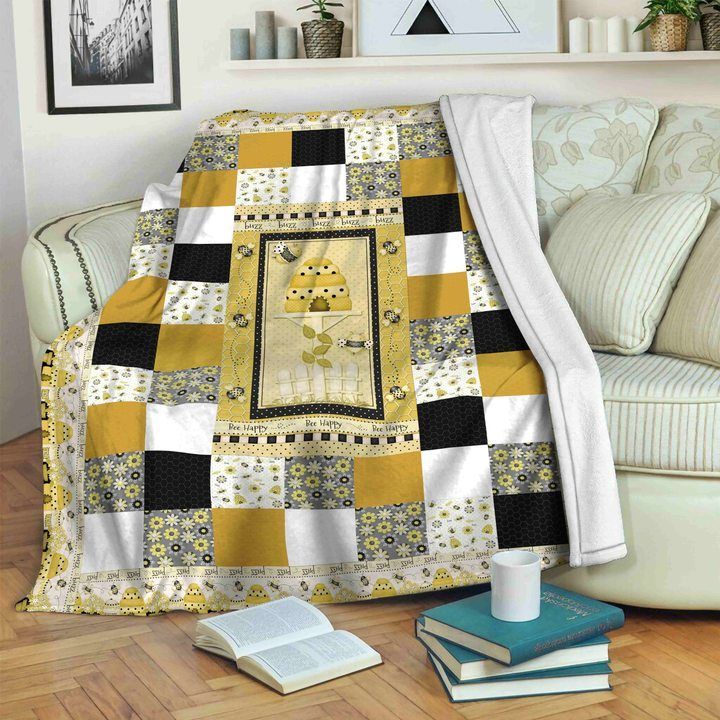 Bee Sherpa Fleece Blanket