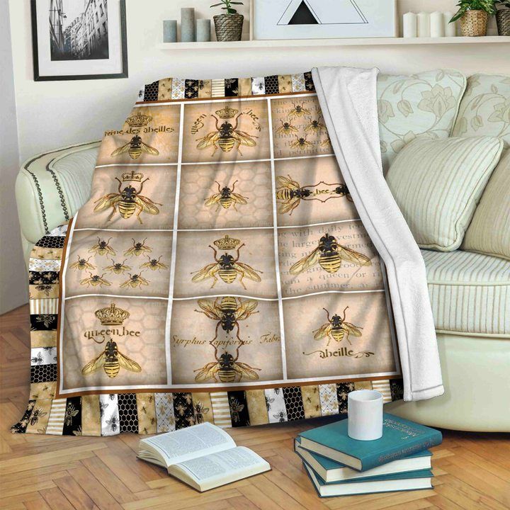 Bee Sherpa Fleece Blanket