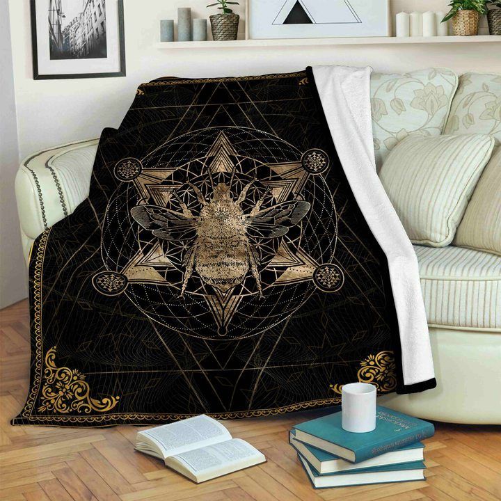 Bee Sherpa Fleece Blanket