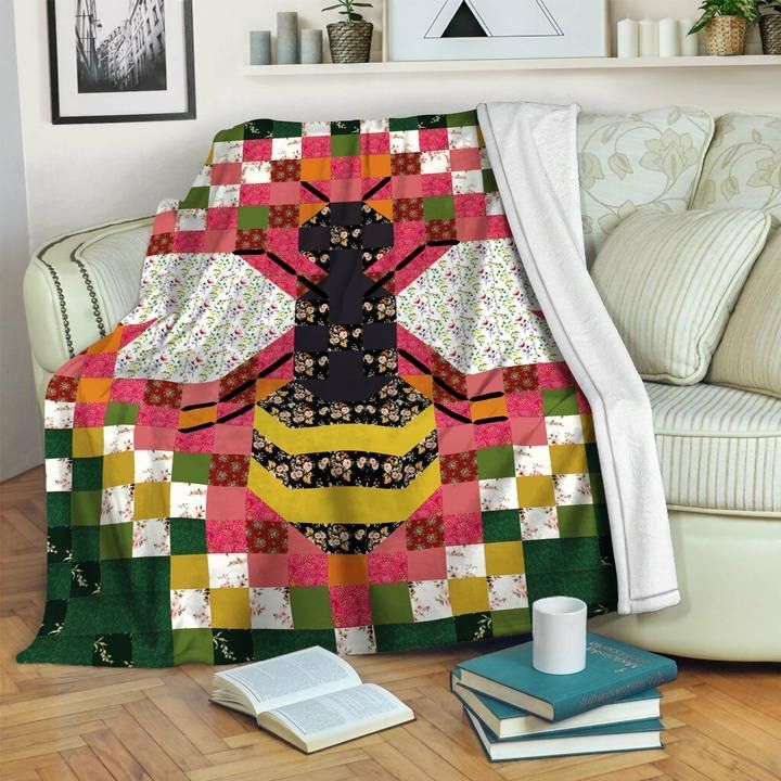 Bee Sherpa Fleece Blanket