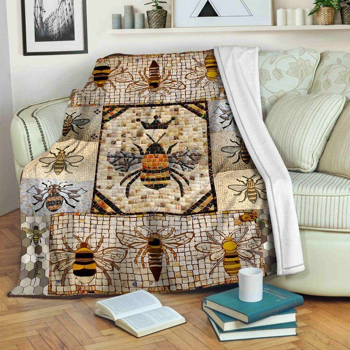Bee Sherpa Fleece Blanket