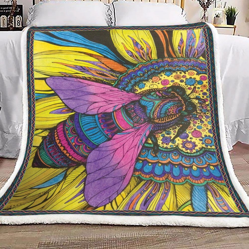 Bee Colorful Sherpa Fleece