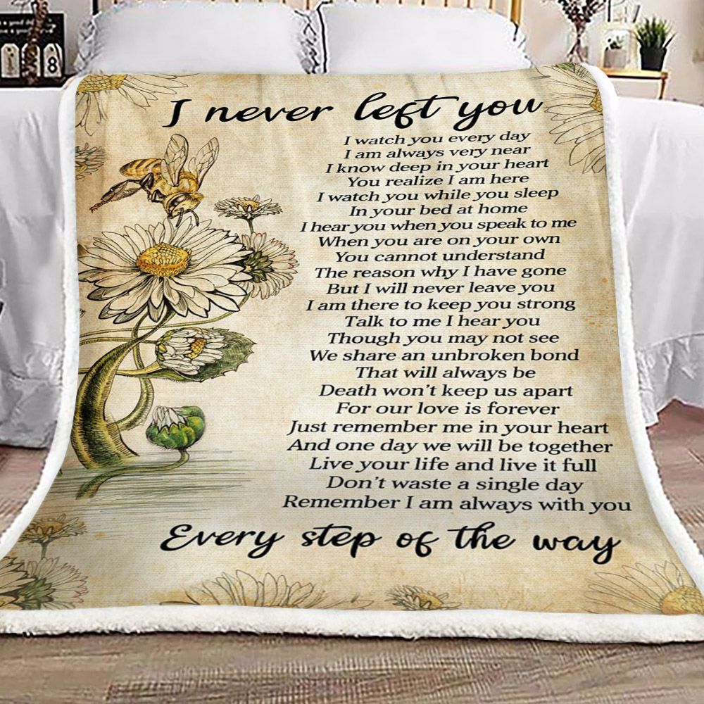 Bee Daisy Flower Sherpa Fleece Blanket