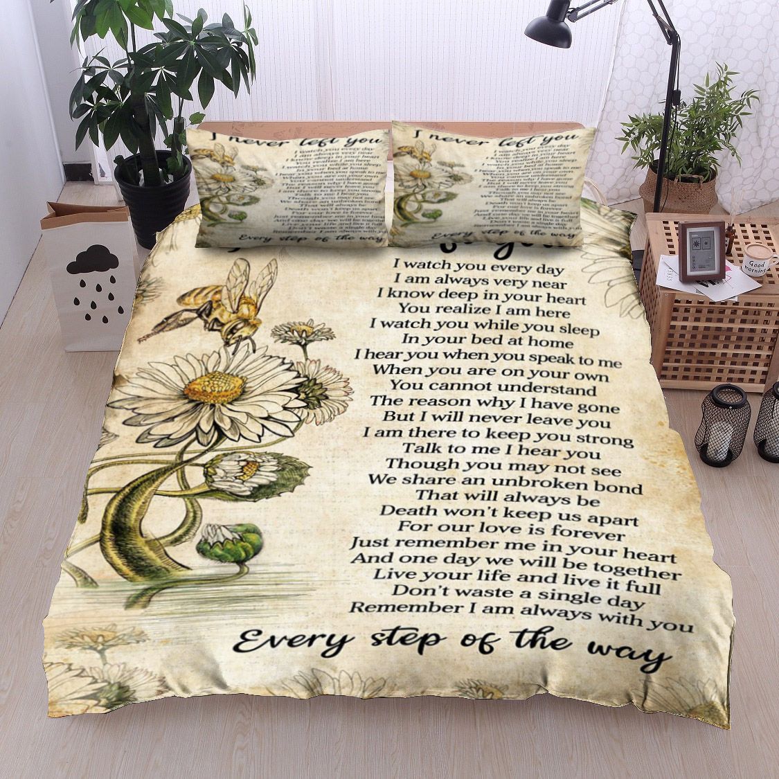 Bee Daisy Flower Bedding Set